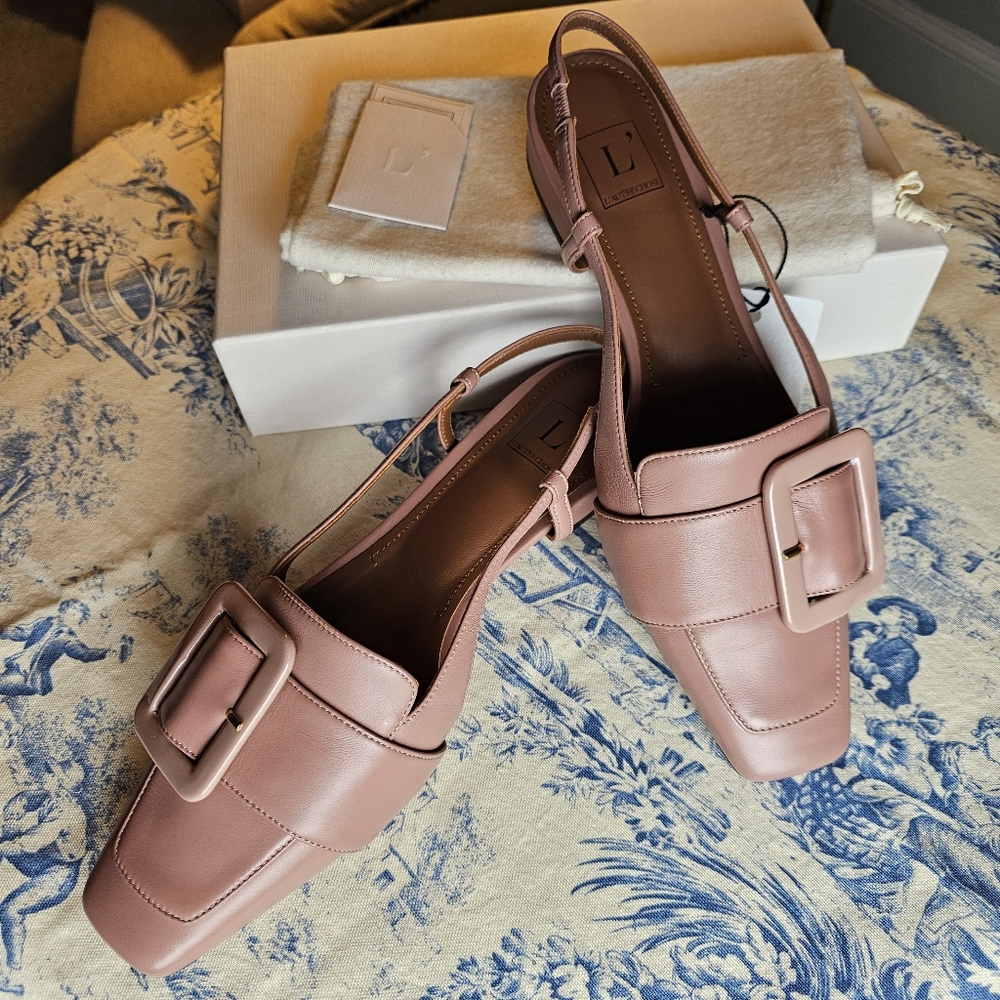L' AUTRE CHOSE Leather flat slingback EU size 40